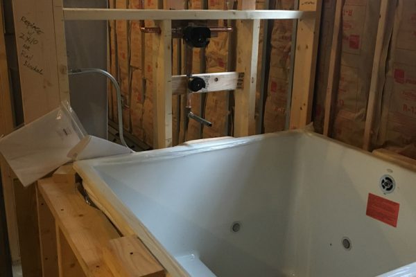 Bathroom plumbing installation